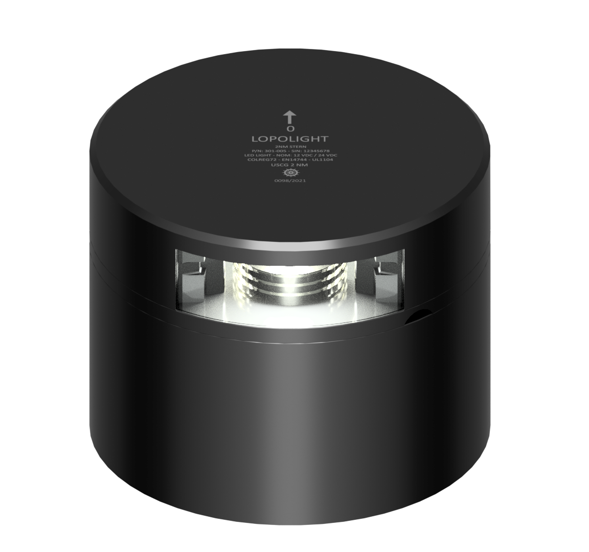 3nm 135° White, stern (blk), hor mnt 3nm 135° White, stern (blk), hor mnt
